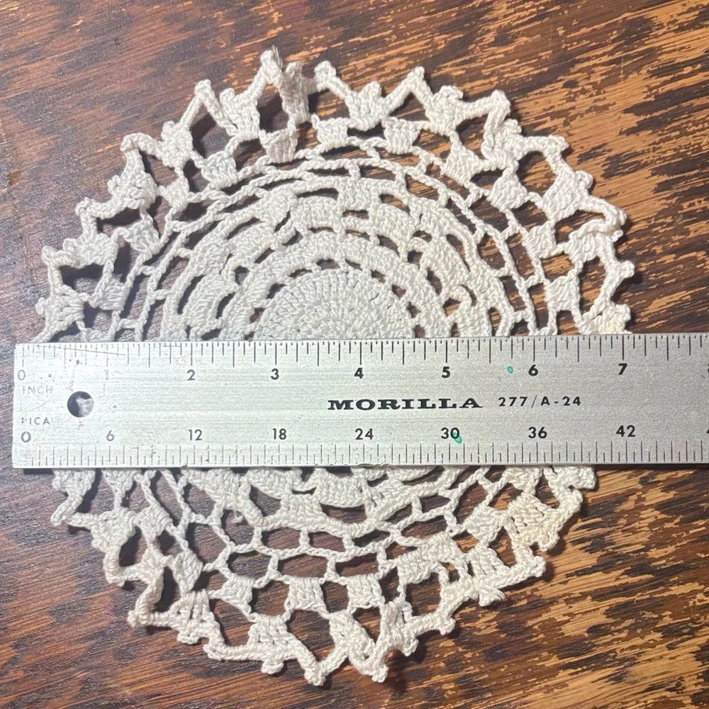 Elegant Cream Crochet Doily Furniture Cover